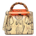 Snakeskin Mini Diana Tote Bag Beige