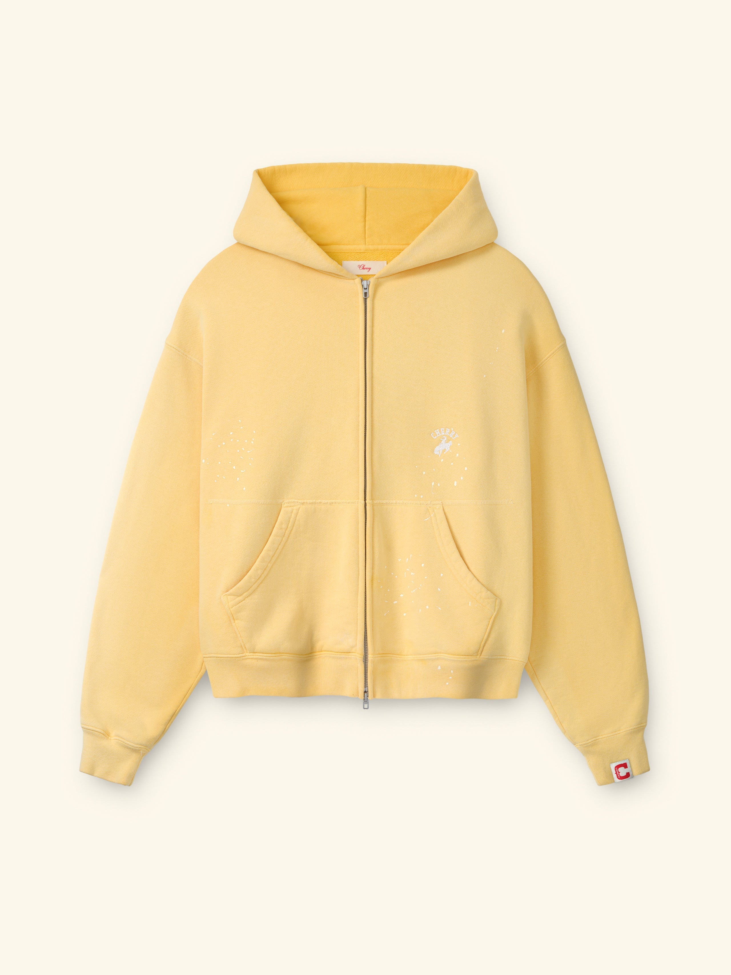 Western Athletic Zip Up Hoodie (Sun Yellow)