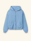 Distressed Zip Up Hoodie (Sky Blue)