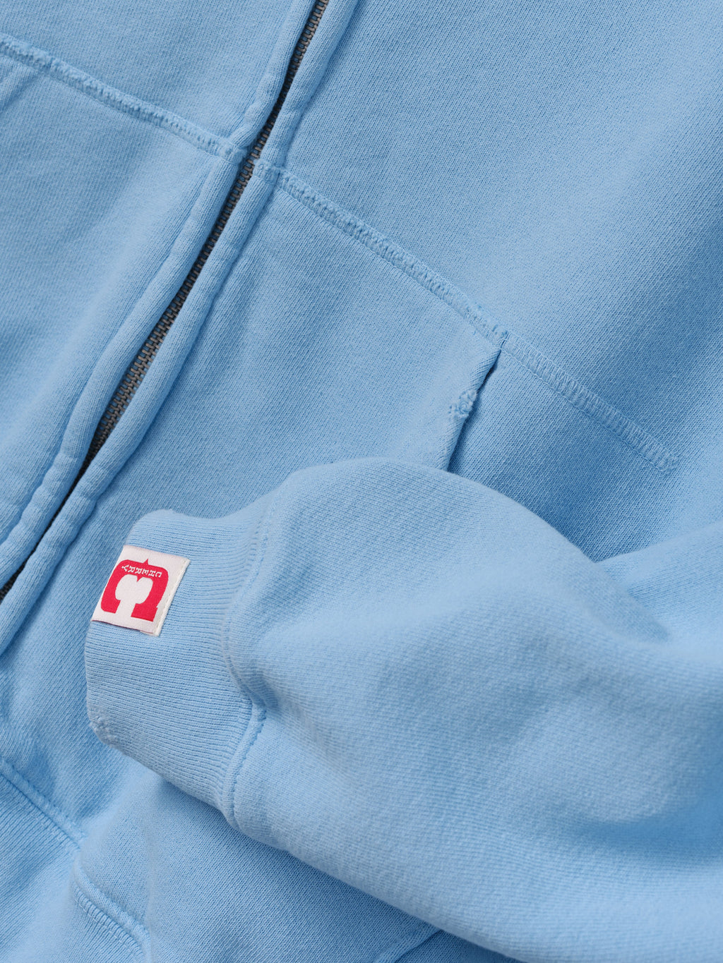 Distressed Zip Up Hoodie (Sky Blue)