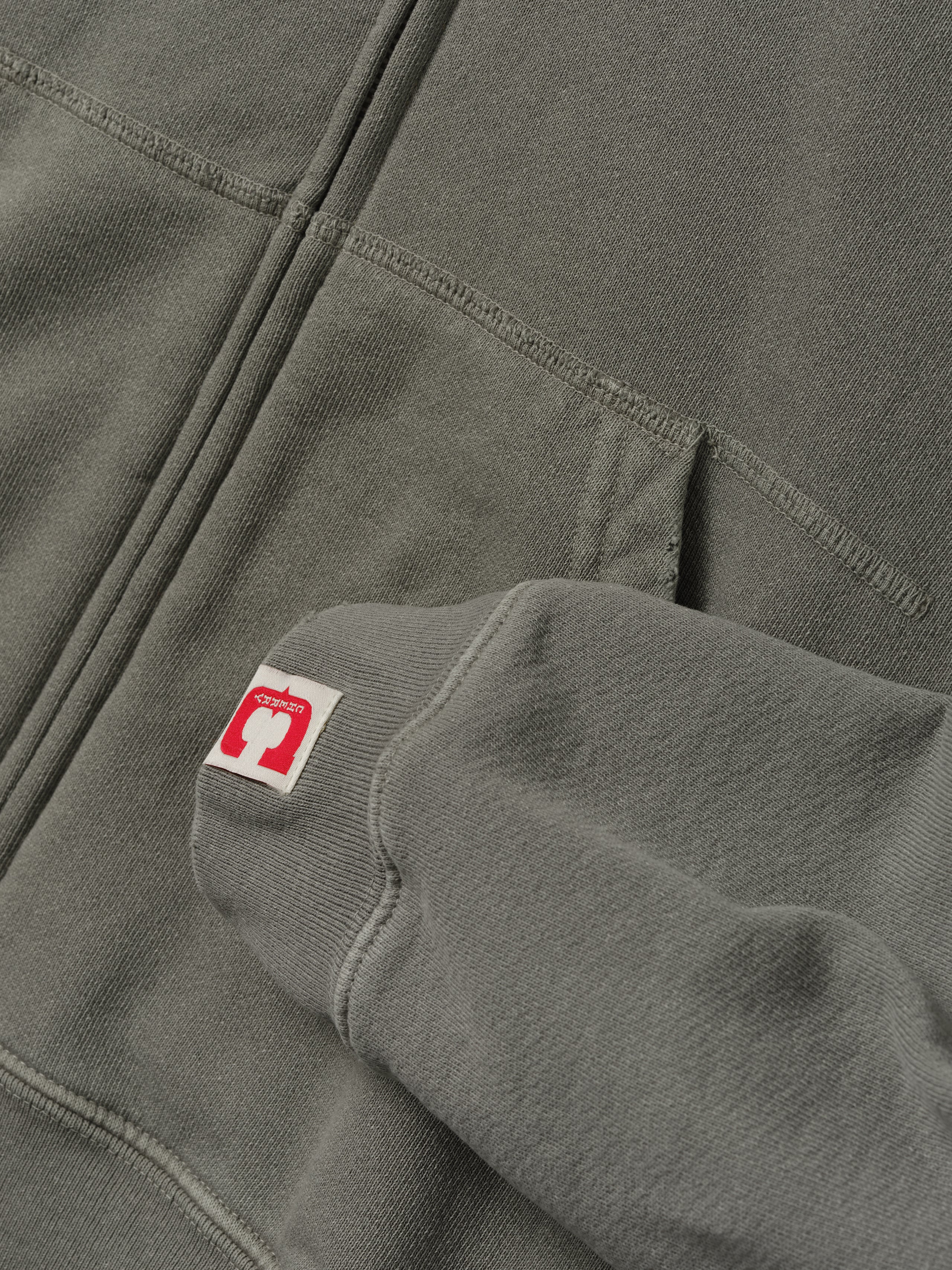 Distressed Zip Up Hoodie (Smoke)