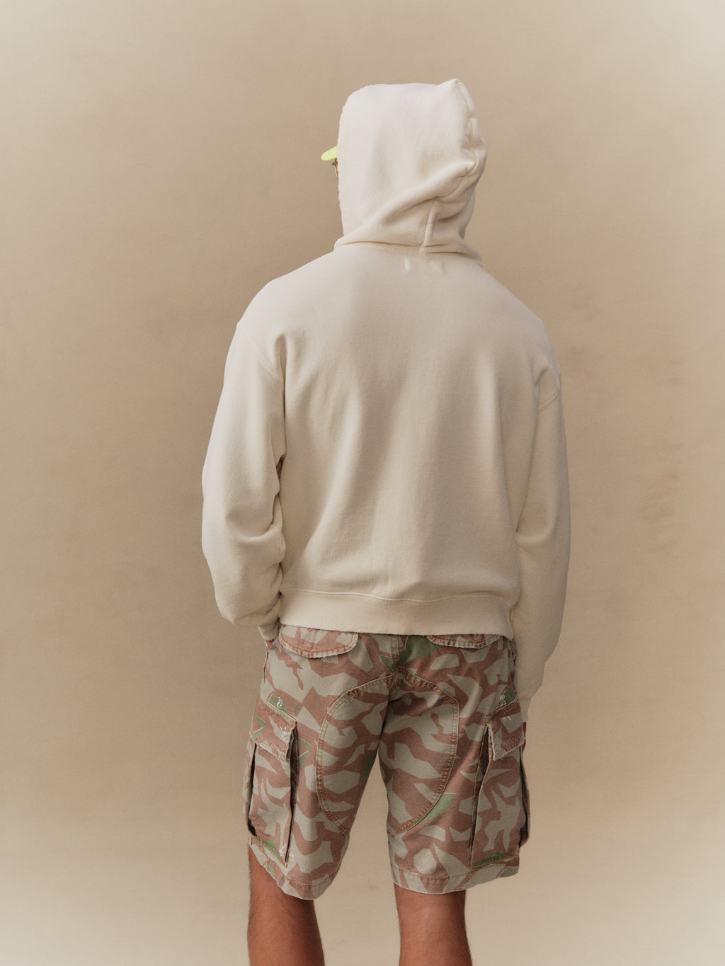 Distressed Zip Up Hoodie (Straw)