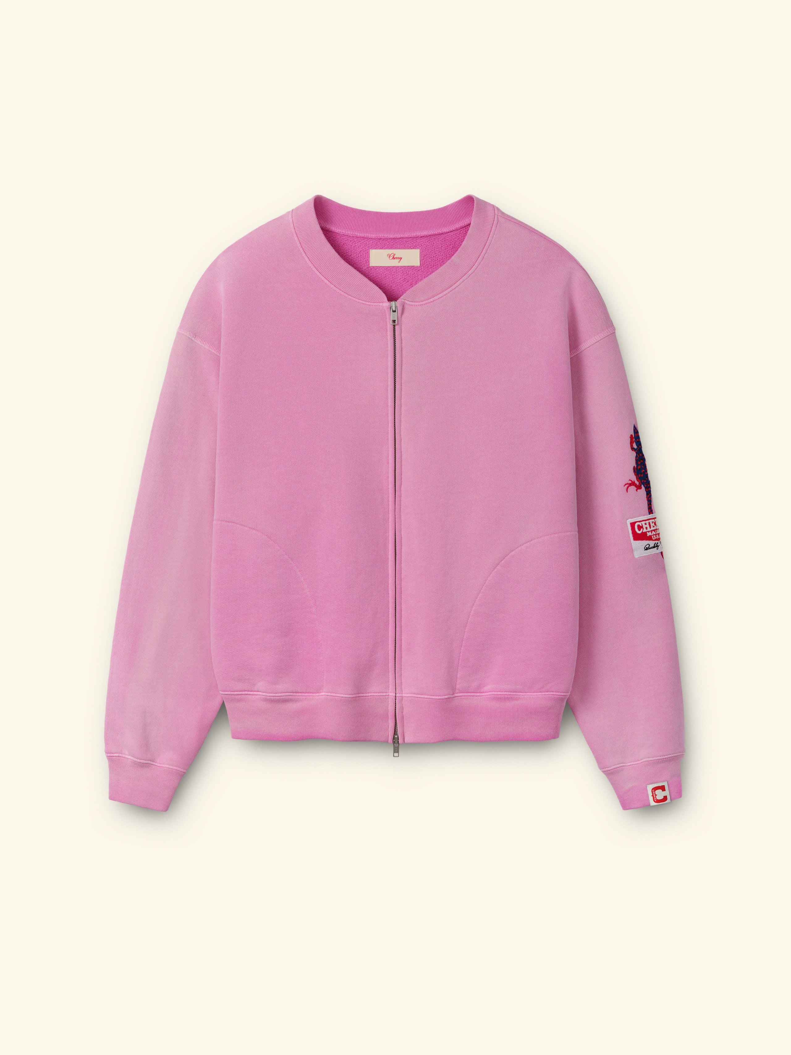 Gecko Zip Up Crew (Fuchsia)