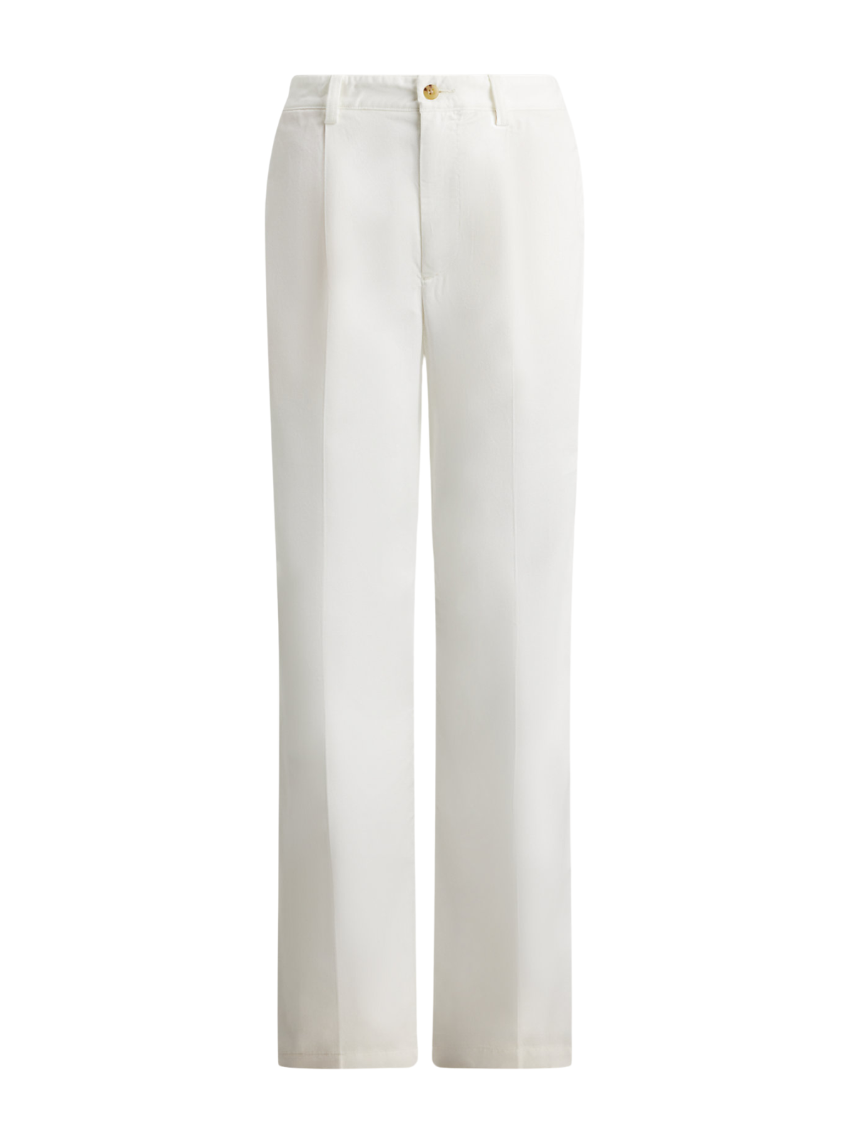 RALPH LAUREN WOMEN Pleated Cotton-Blend Relaxed Trousers Deckwash White