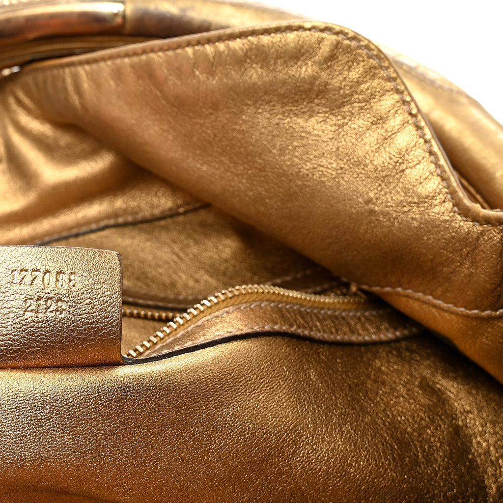 Snakeskin Large Indy Top Handle Hobo Gold