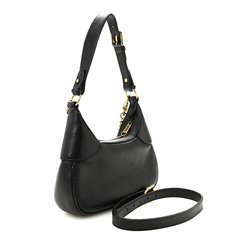 Goatskin Small Aphrodite Shoulder Bag Black