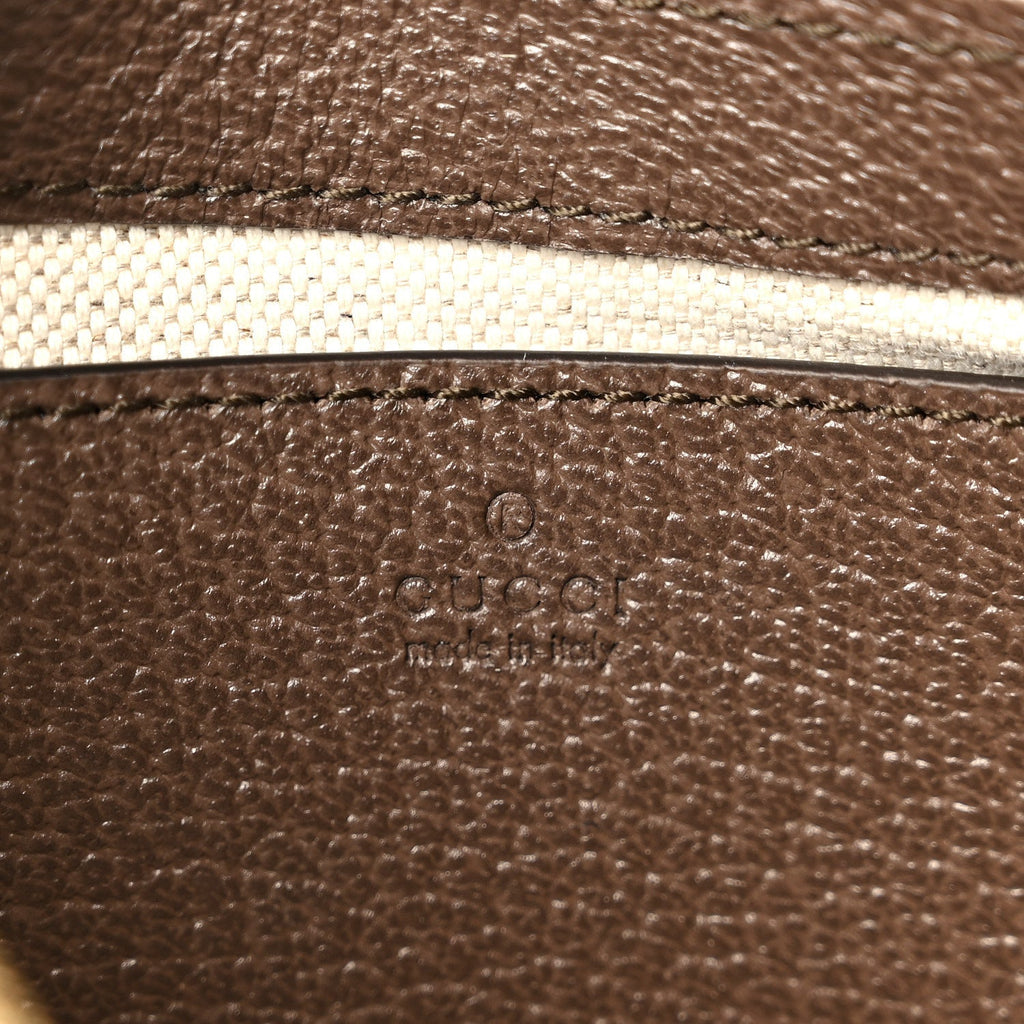GG Supreme Monogram Textured Dollar Calfskin Mini Ophidia Chain Bag Beige Ebony