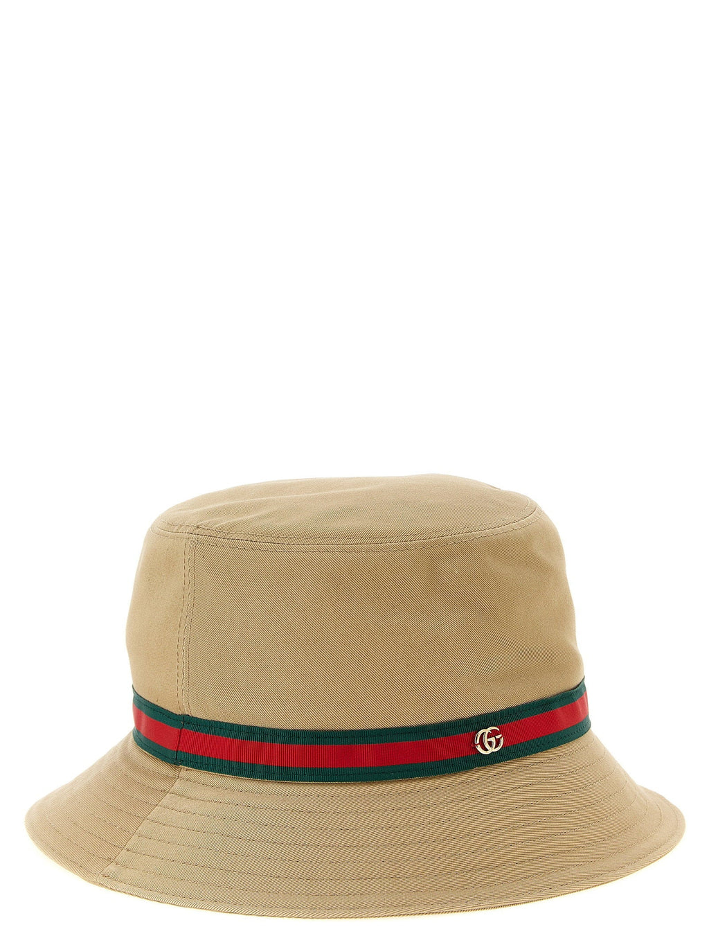 Gucci Web Tape Grosgrain Bucket Hat — Beige