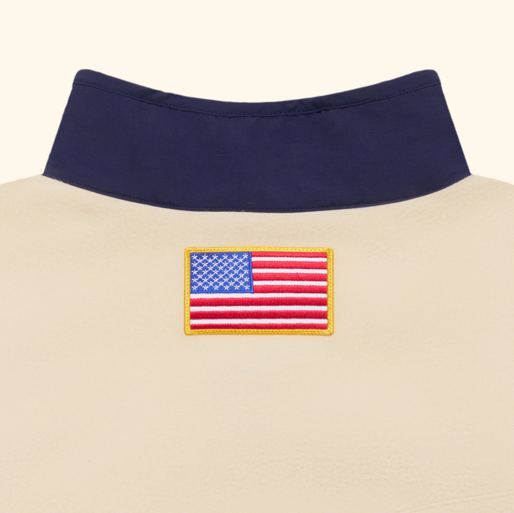 Racing Half Zip Fleece (Cream/Navy)