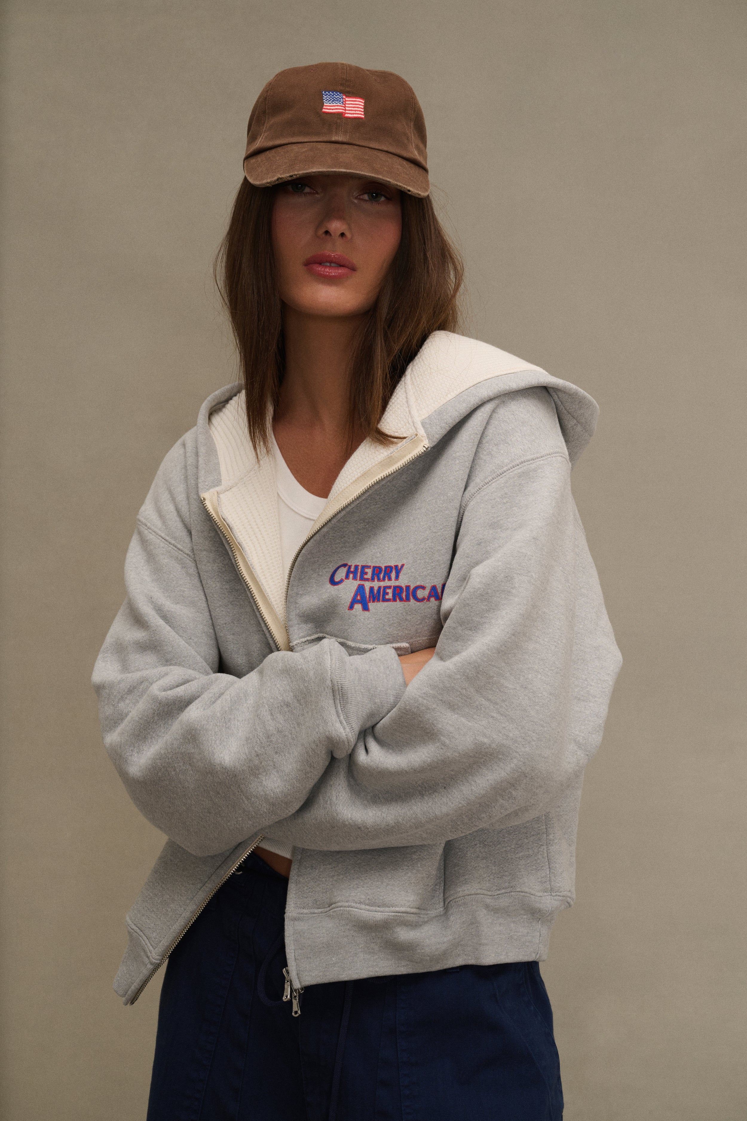 Thermal Zip Up Hoodie (Heather Grey)