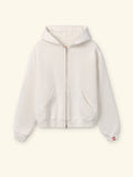 Distressed Zip Up Hoodie (Straw)
