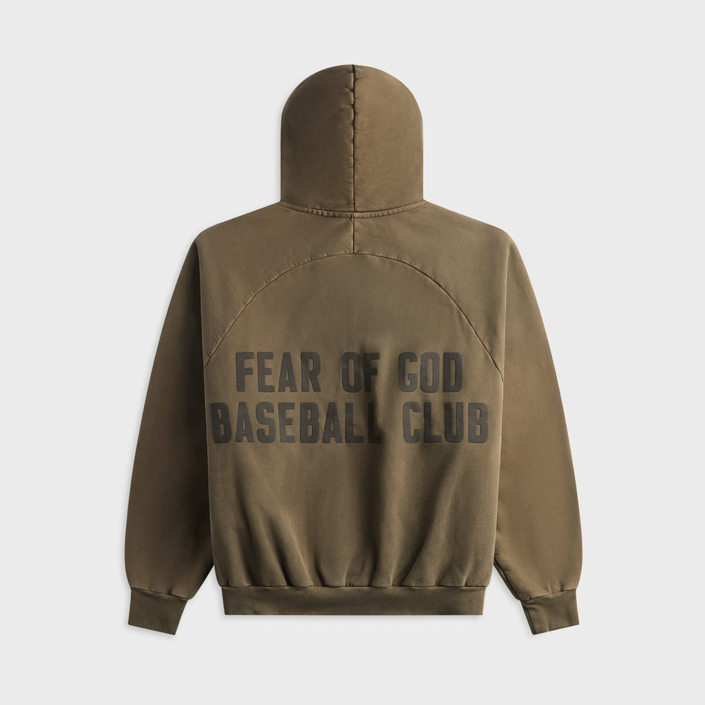 Fear of God Baseball Club Half Zip Hoodie - Faded Brown
