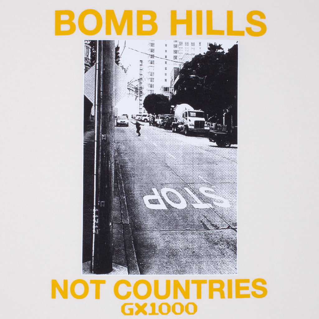Bomb Hills Not Countries Tee [Off White w/ Yellow Font]