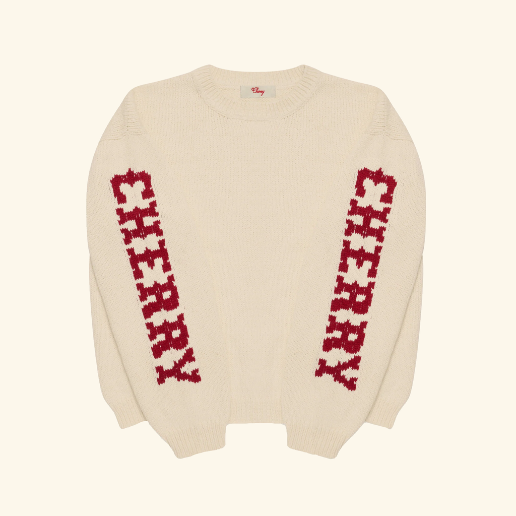 Cotton Knit Crewneck (Cream/Red)