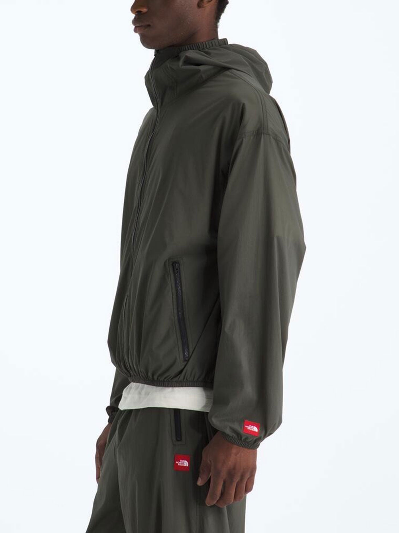 TNF Red Box Packable Hooded Wind Jacket