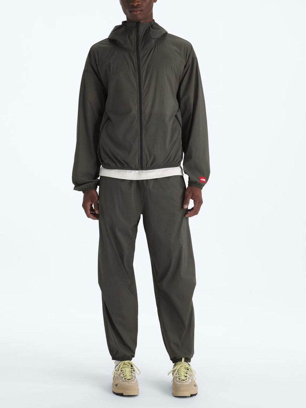 TNF Red Box Packable Hooded Wind Jacket