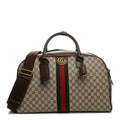 GG Supreme Monogram Textured Dollar Calfskin Web Large Savoy Bowling Bag Beige Ebony New Acero