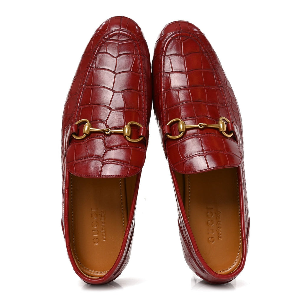Alligator Mens Jordaan Loafers 10 Cherry Red
