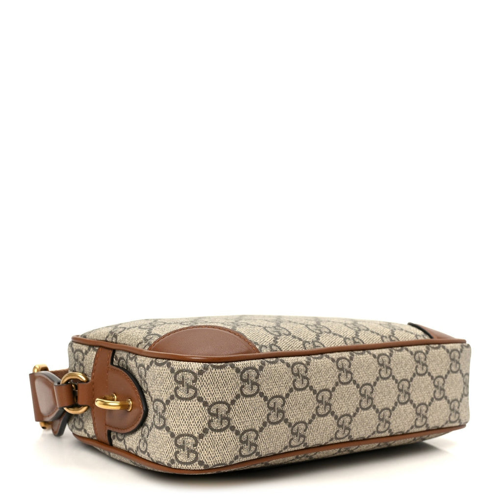 GG Supreme Monogram Mini Camera Bag Beige Ebony Old Sundial