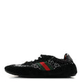 GG Suede Monogram Crystal Web Womens Sneakers 36 Black