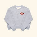 Five Star Studded Henley Crewneck (Heather Grey)