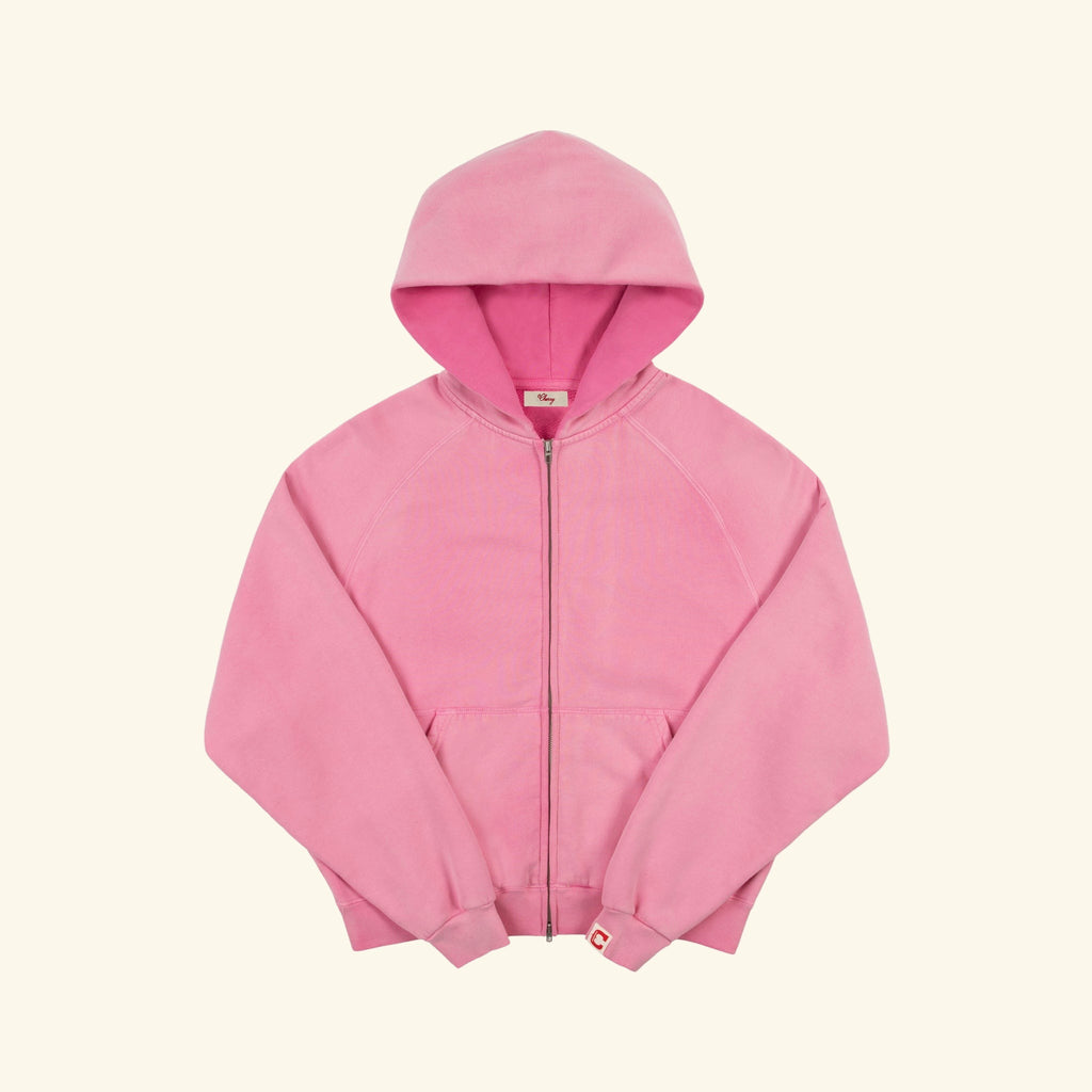 Raglan Zip Up Hoodie (Fuchsia)