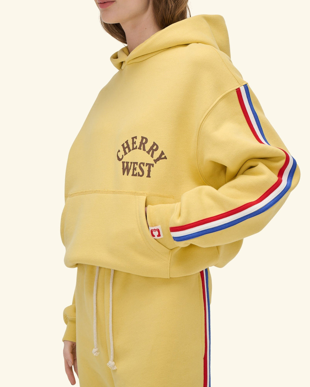 Striped Applique Hoodie (Butter)