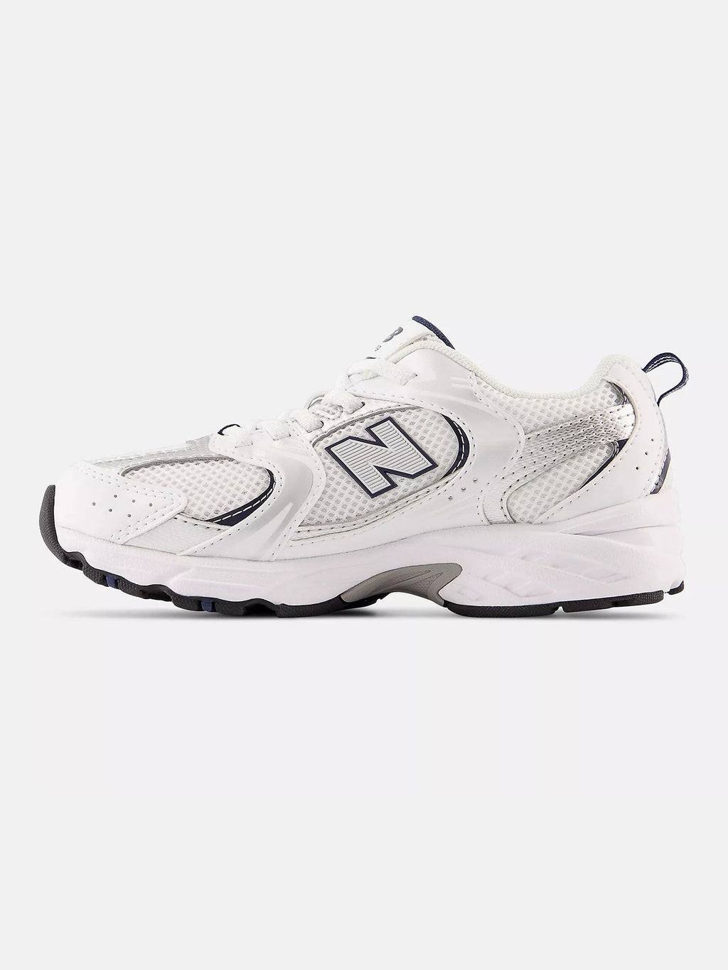 530 White/Natural Indigo/Metallic Silver Shoes (Kids 2-7)