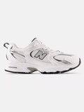 530 White/Natural Indigo/Metallic Silver Shoes (Kids 2-7)