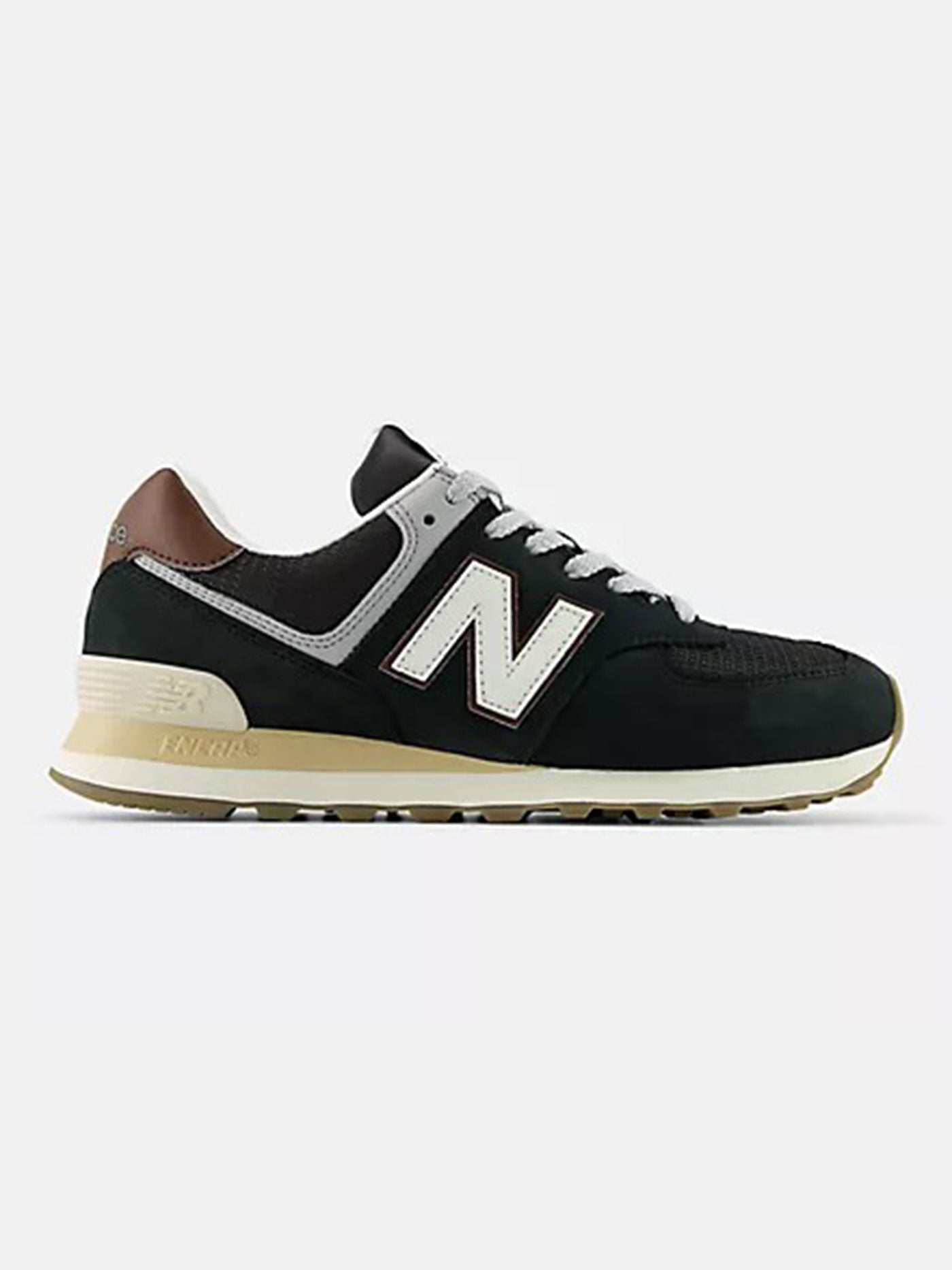 574 Brown/Dark Silver Metallic Shoes