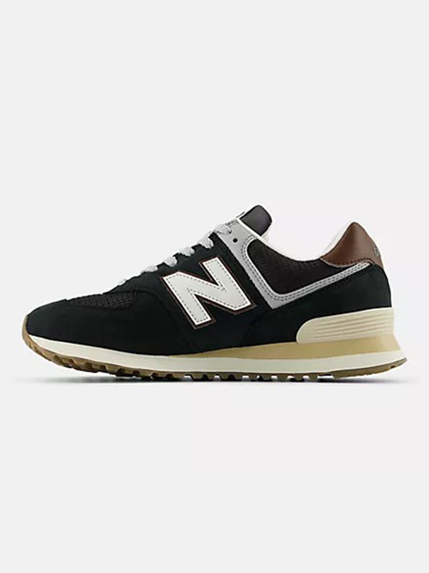 574 Brown/Dark Silver Metallic Shoes