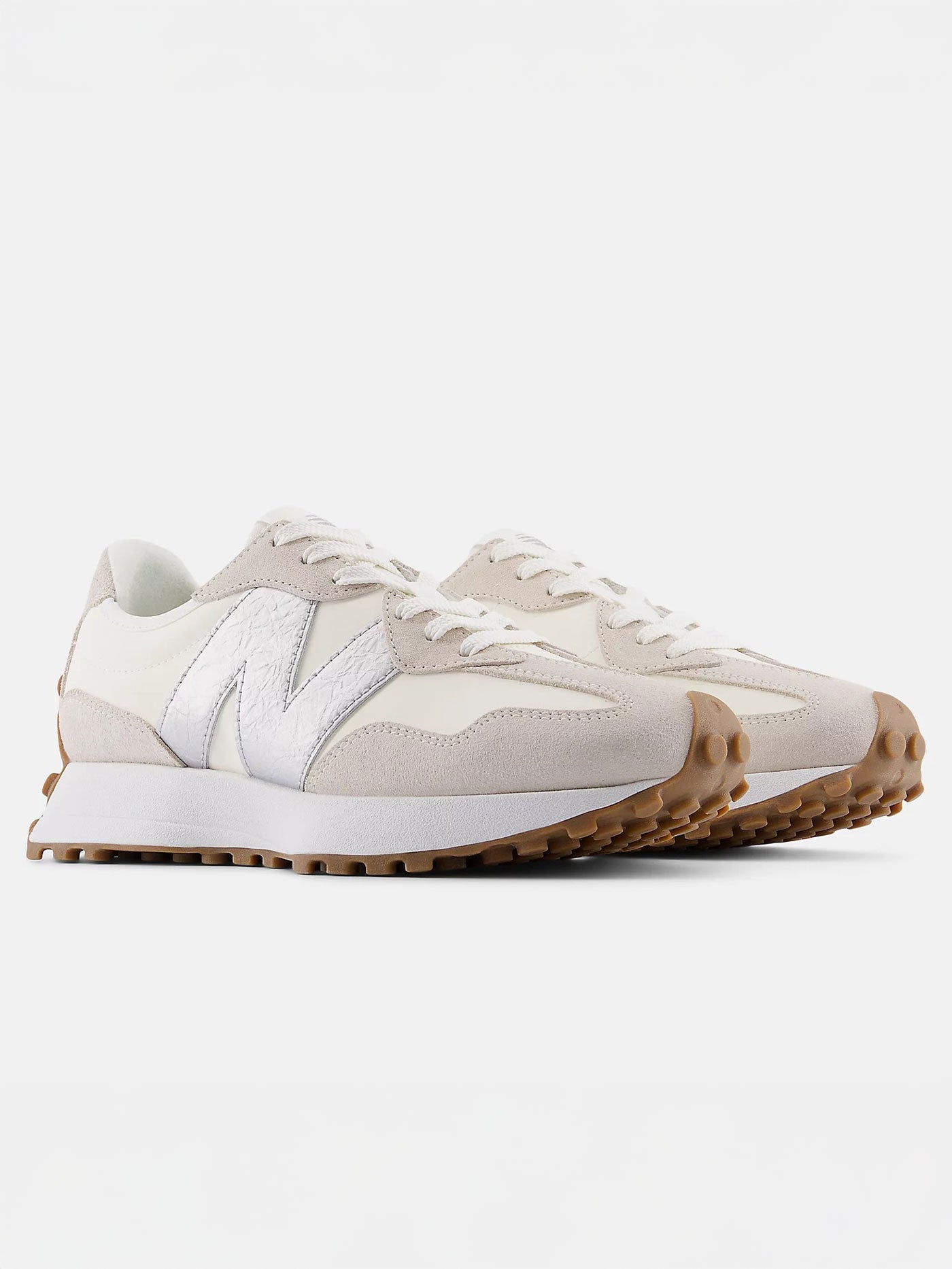 327 Angora/Silver Metallic Shoes
